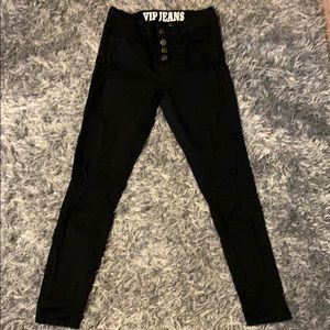Black Ripped Jeans MID-RISE